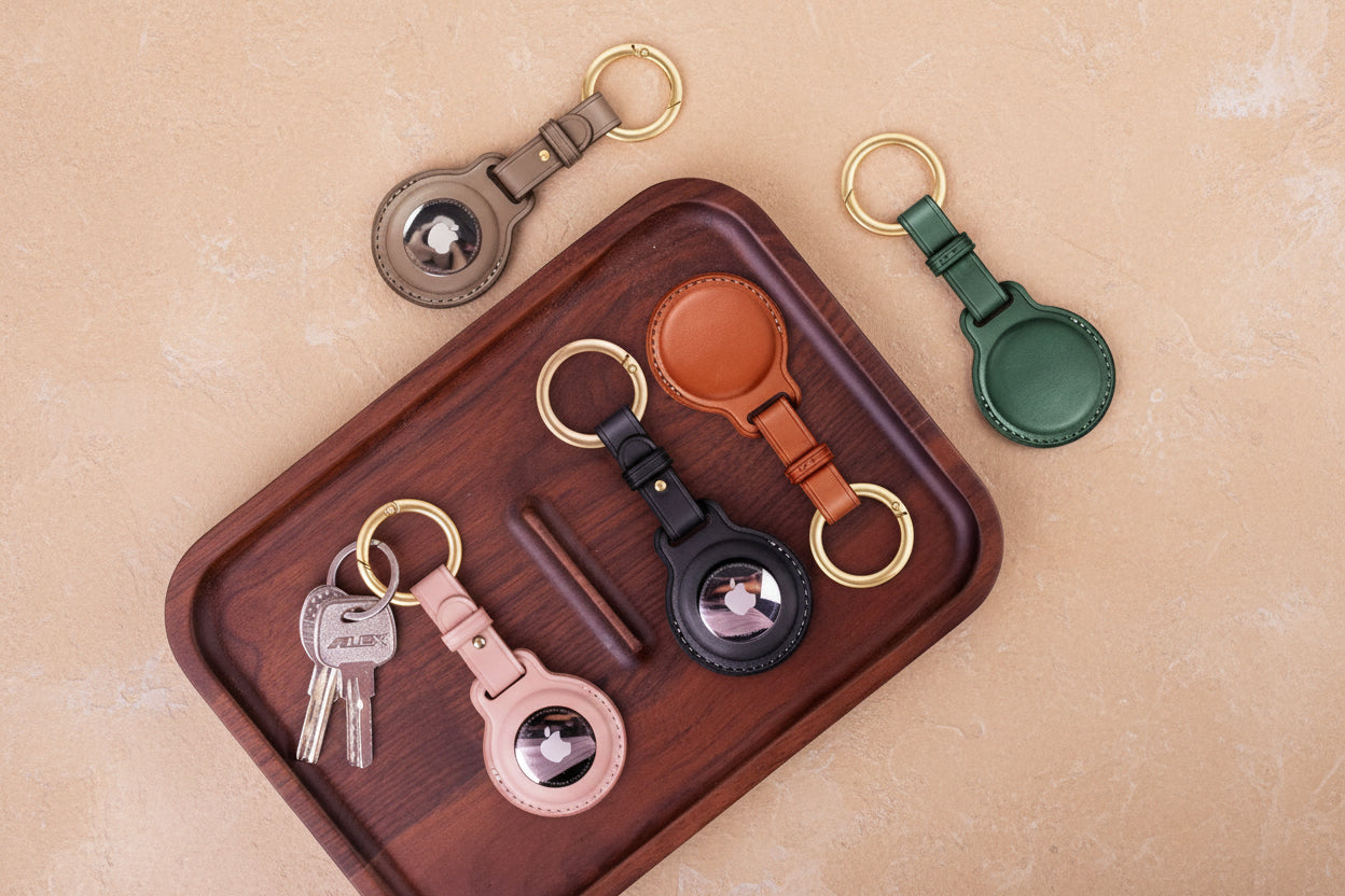 Airtag Protective Cowhide Key Chain