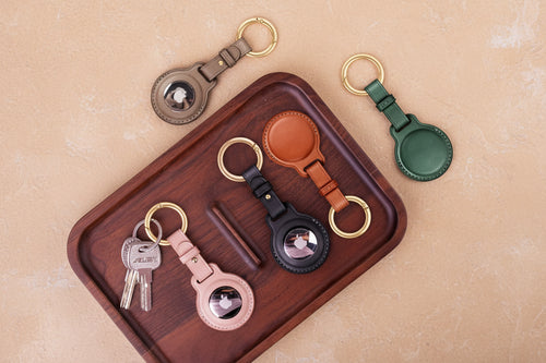 Airtag Protective Cowhide Key Chain